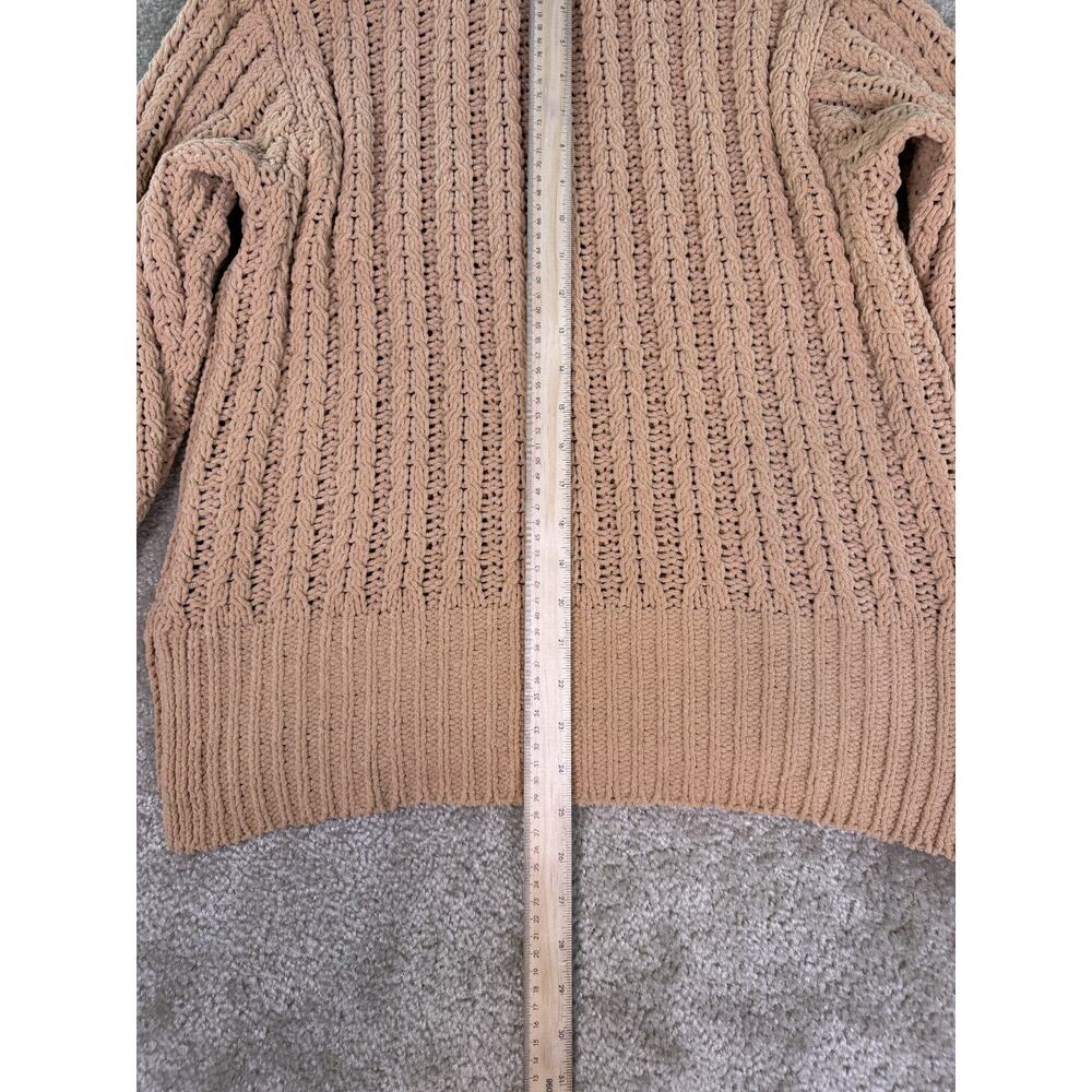 Aerie 1/4 Zip Sweater Womens Small Brown Cable Knit Heavyweight Pullover E228 - Picture 8 of 9